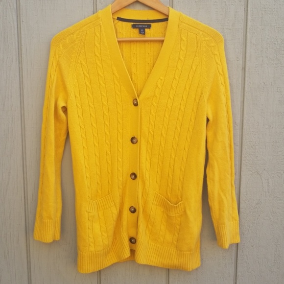 Lands' End Sweaters - Lands End Marigold Cable Knit Cardigan